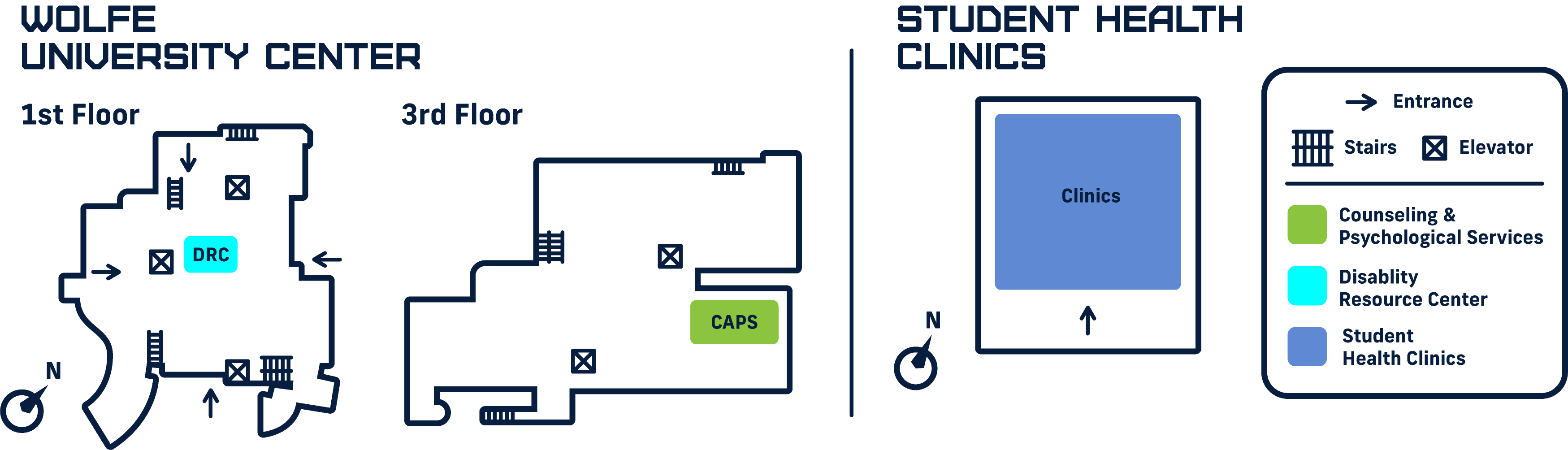 Map of the Wolfe University Center and the Health Care Center at Biscayne Bay Campus